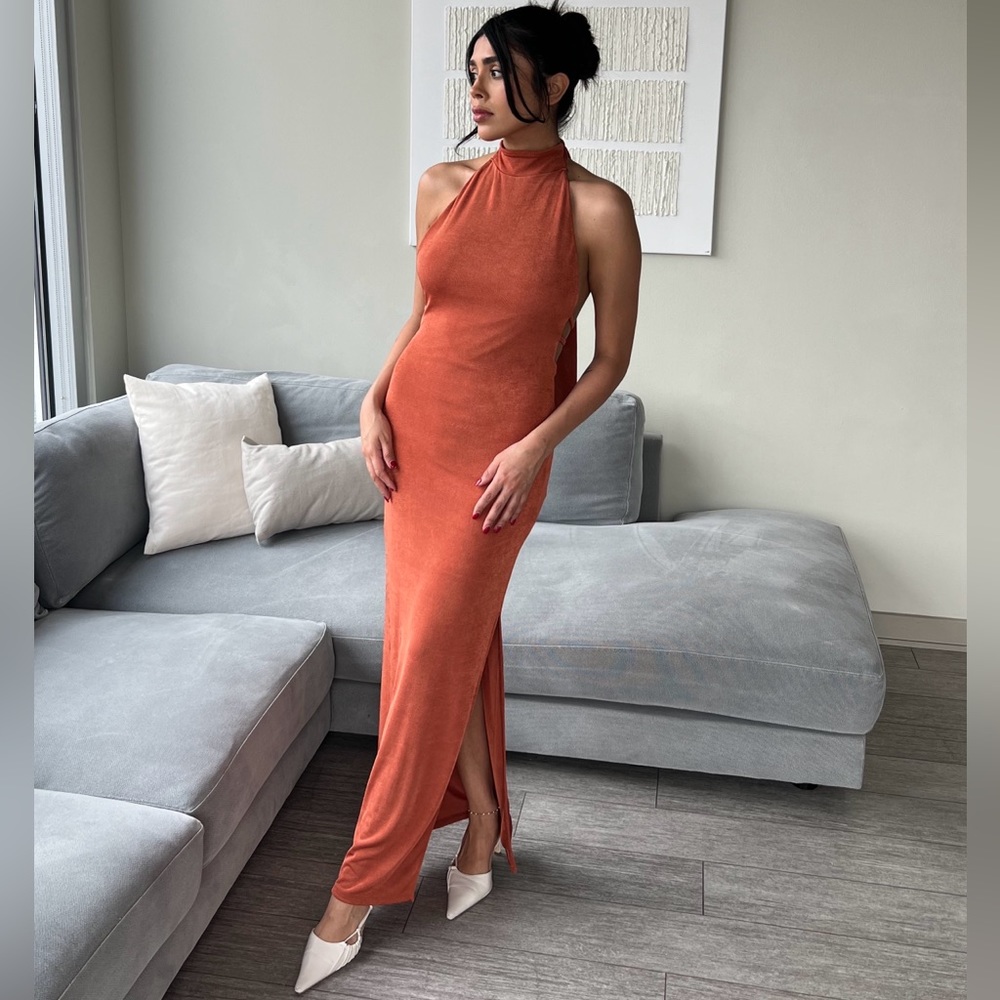 Bodycon Halter Maxi Dress